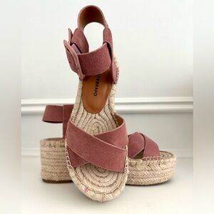 Women's Mauve-y Pink Suede Platform Wedge Sandal